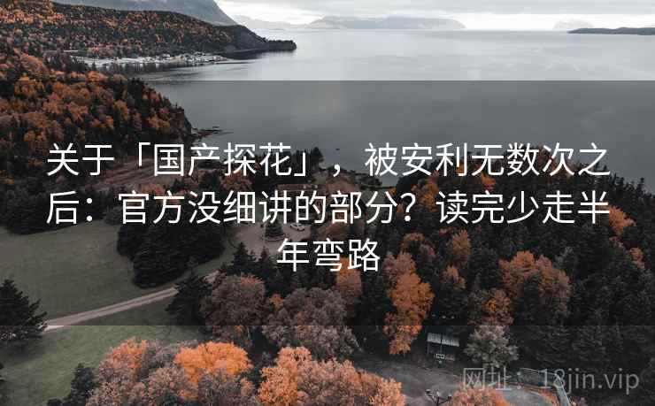 关于「国产探花」，被安利无数次之后：官方没细讲的部分？读完少走半年弯路